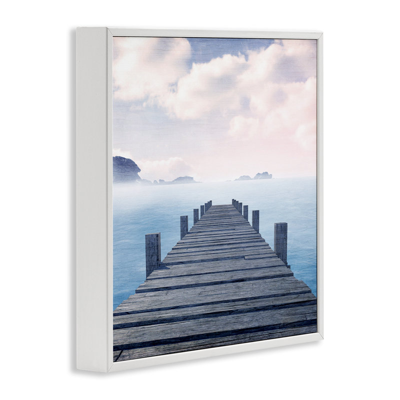 Nuage au-dessus de la mer, estampe numérique par Kim Allen, Giclée encadrée blanc bord de mer, H 24 po x l 24 po