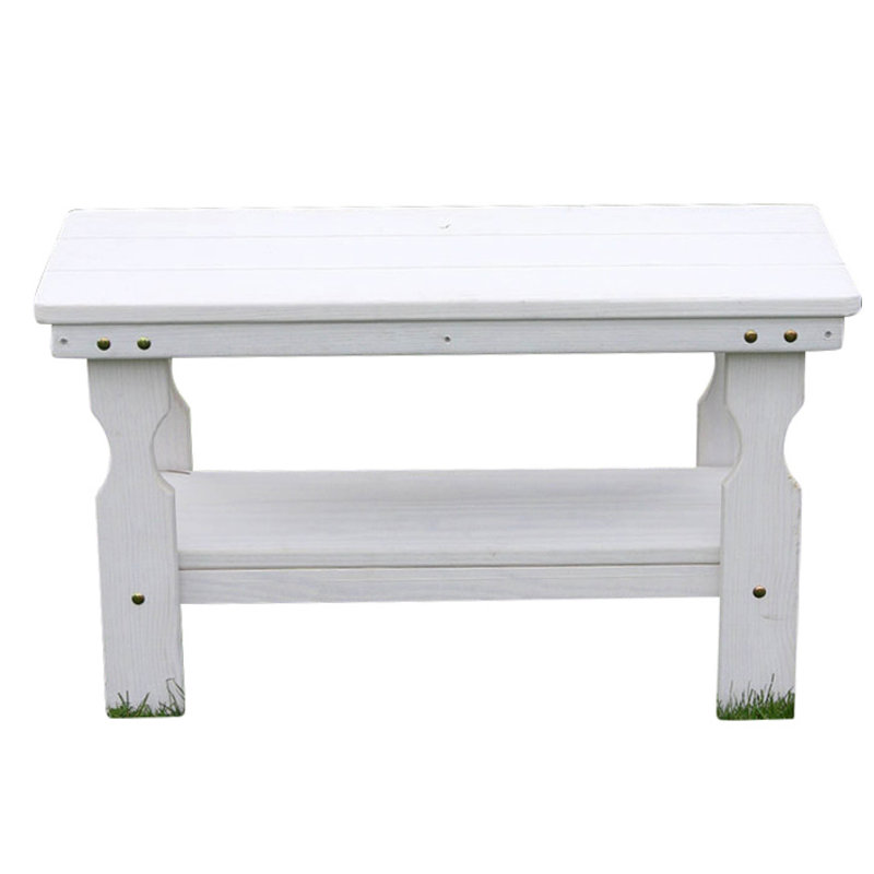 Table basse robuste en bois traité, Teinture blanche semi-solide