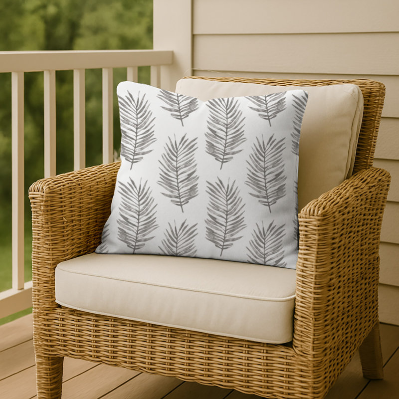 Candelo Floral Outdoor Reversible Throw Pillow, Gray