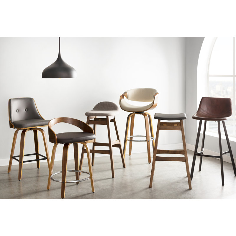 Ralphy Upholstered Counter Stool with Solid Wood Frame