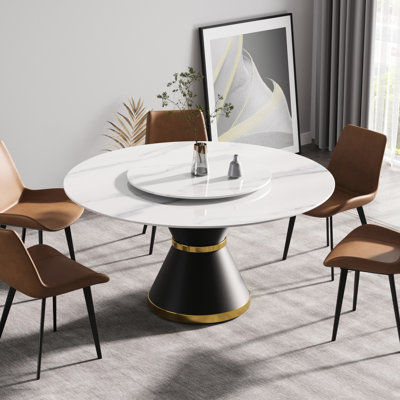 Table en pierre frittée de 59,87 po avec base en acier au carbone noir pouvant accueillir 6 brûleurs, taches et égratignures
