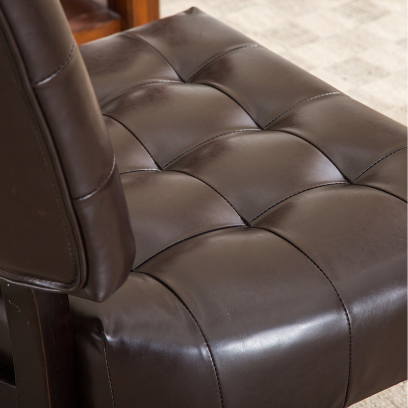 Roundhill Furniture Blended Leather Tufted Accent Chair With Oversized Seating,