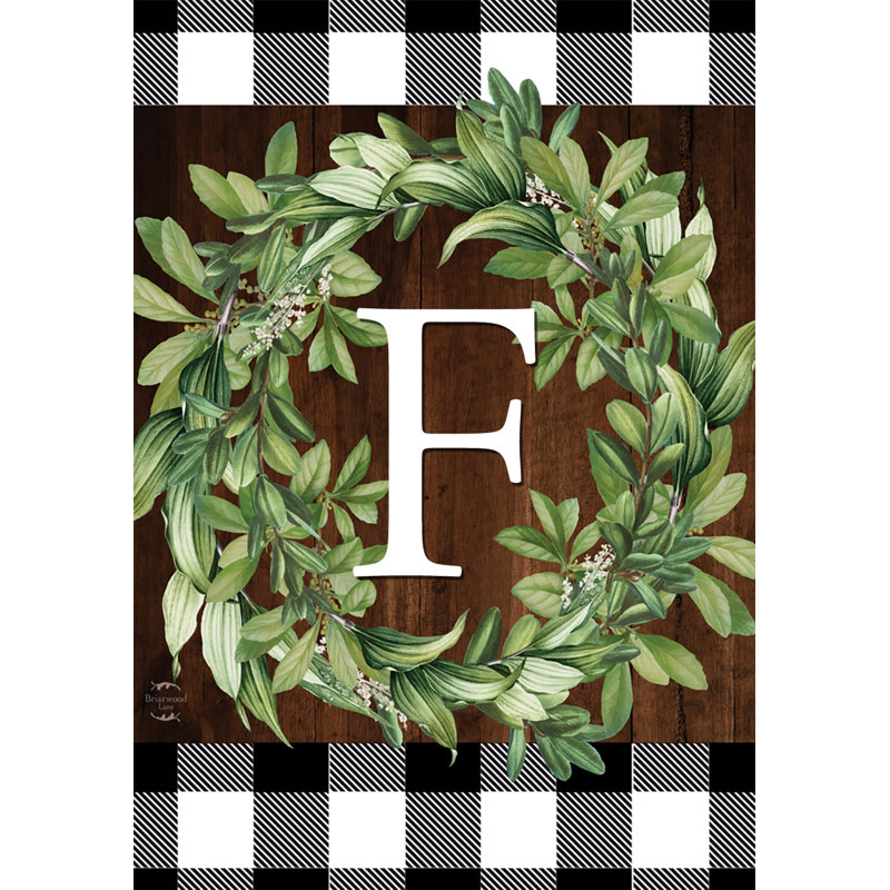 Drapeau de jardin couronne monogramme F