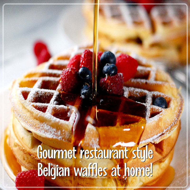 Nostalgia Belgian Waffle Maker, Red/Black