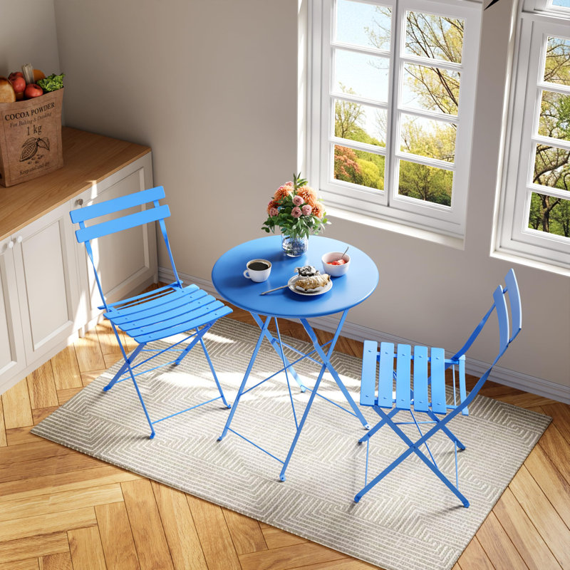 Patio Dining Set Table,, Blue
