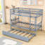 Lit superposé simple au-dessus d'un lit simple en bois avec lit gigogne simple-1269800827