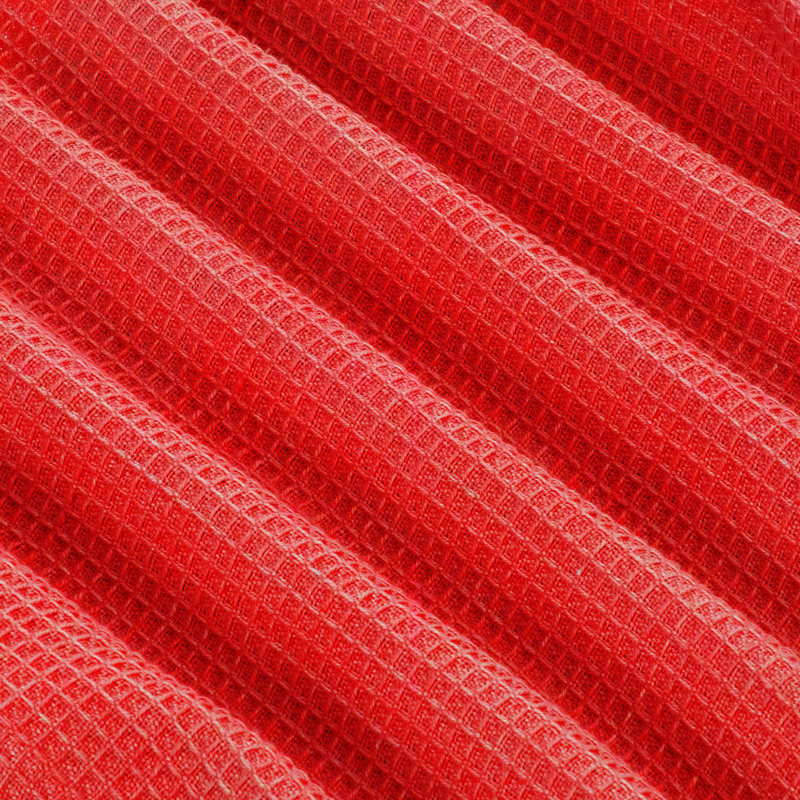 Broadway Cotton Waffle Tea Towel Kitchen Towel, Red, 6