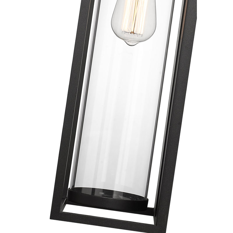 Plafonnier encastré d'extérieur 1 lumière Belote, H 24,25 po x l 8 po x P 6,25 po, Noir