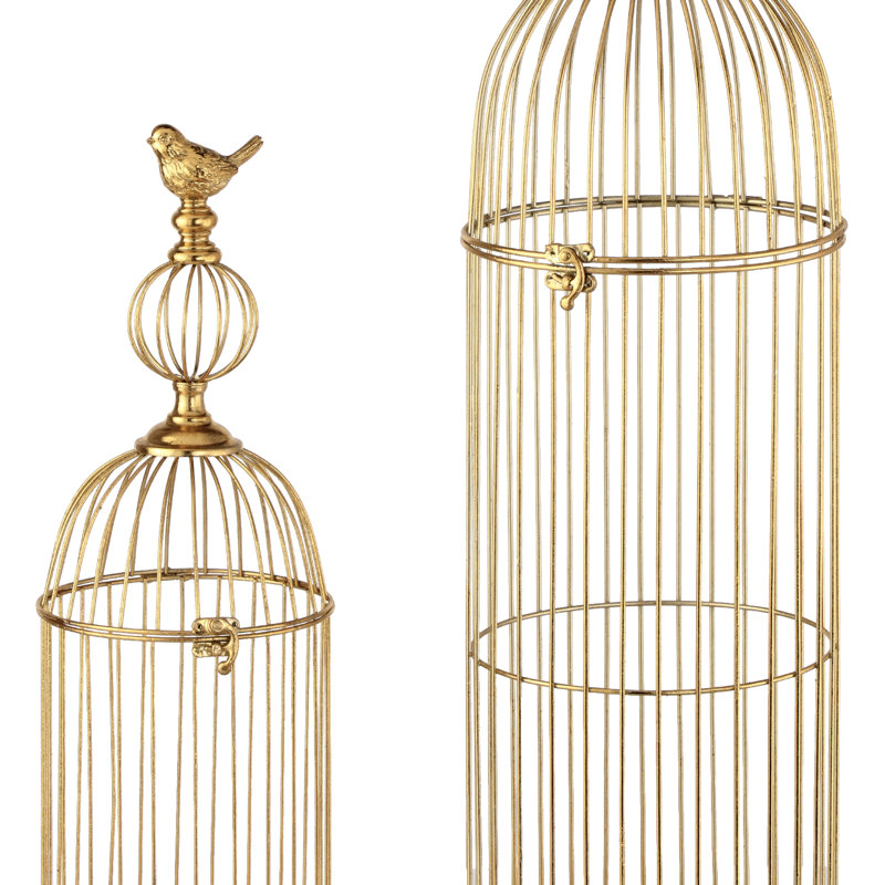 24-34" Metal And Resin Bird Cage 