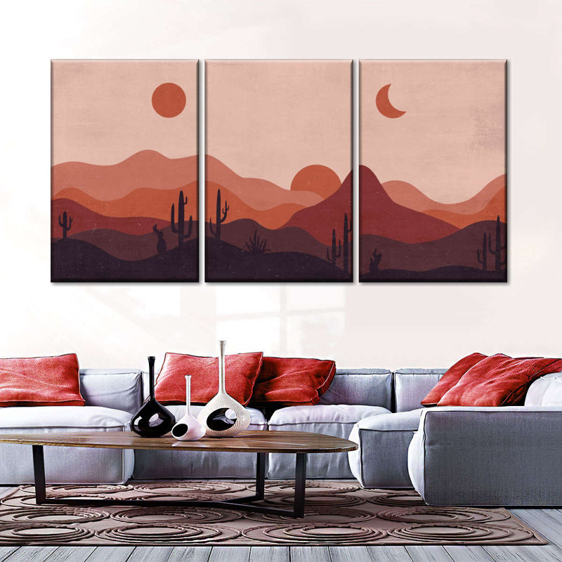 Désert de paysages abstraits, impression sur toile, H 26 po x l 12 po x P 1 po