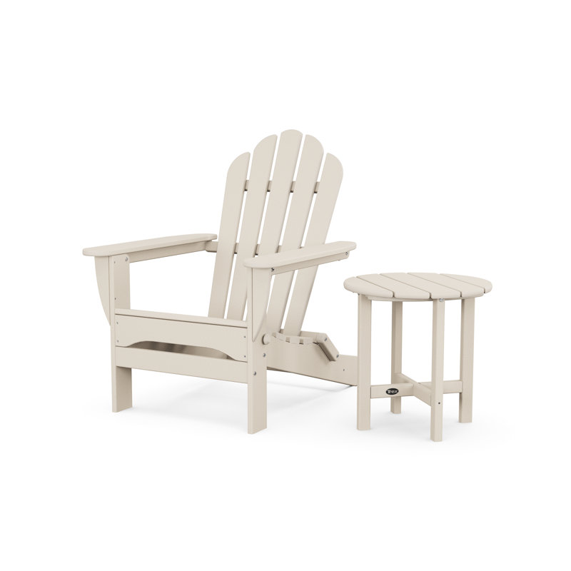 Monterey Bay Folding Adirondack Chair with Side Table, Sand Castle
