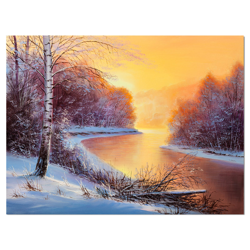 Forêt d'hiver - impression de paysages, H 20 po x l 20 po x P 1 po, Toile tendue