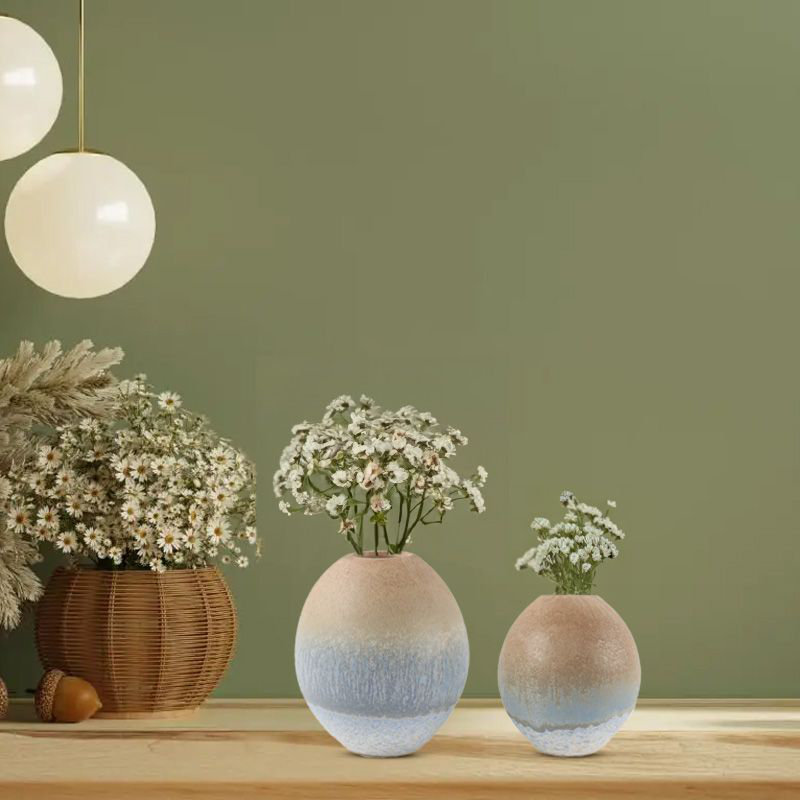 Avikal Ceramic Ombre Round Table Vase Set
