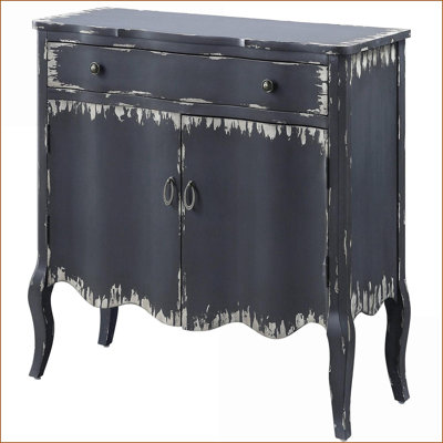 Console à queue d'aronde gris antique avec fond arqué - Rangement durable pour le vestibule / salon