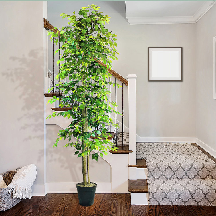 120/160cm Artificial Ficus Tree with Realistic Leaves and Trunk Silk  Simulation Banyan Tree Potted Gorgeous Green Plants