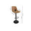 Swivel Upholstered and Faux Leather Adjustable Height Bar Stool with Steel Frame-88208225