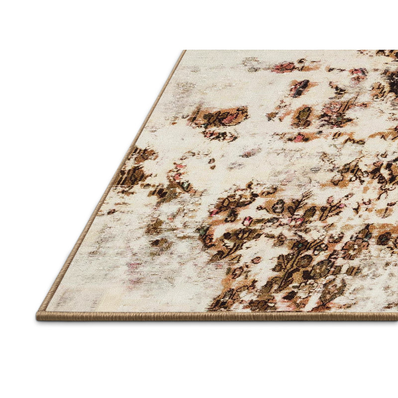 Tapis décoratif multicolore à motif abstrait, Rectangle 5 pi x 8 pi