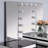 Contemporary Style 1Pc Makeup Vanity  Tri-Fold Mirror 14Pcs Bulbs Black Glass Table Top Upholstered Stool Seat Knob Handles Felt Lined Drawers Black And White Finish