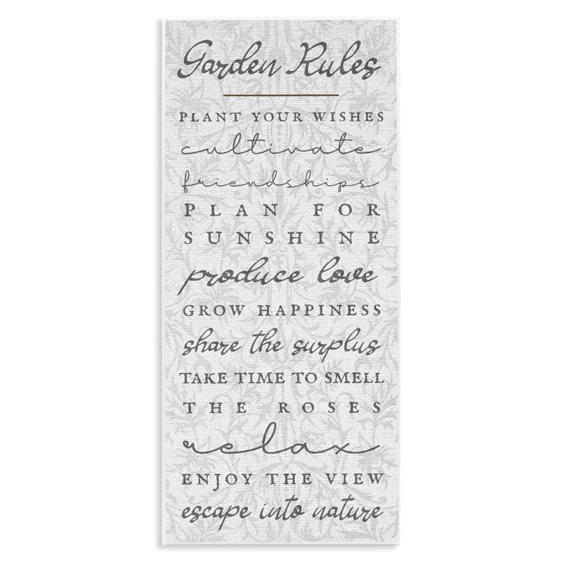 «Garden Rules on Floral», plaque murale par Lil 'Rue