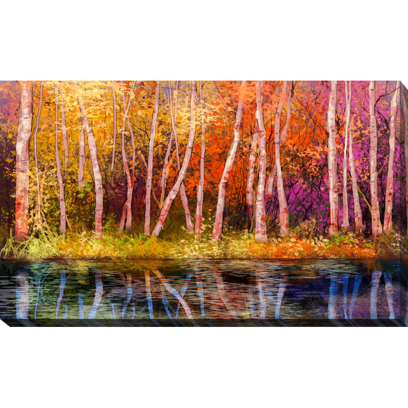« color trees trees », impression sur toile tendue, H 24 po x l 40 po x P 1 po