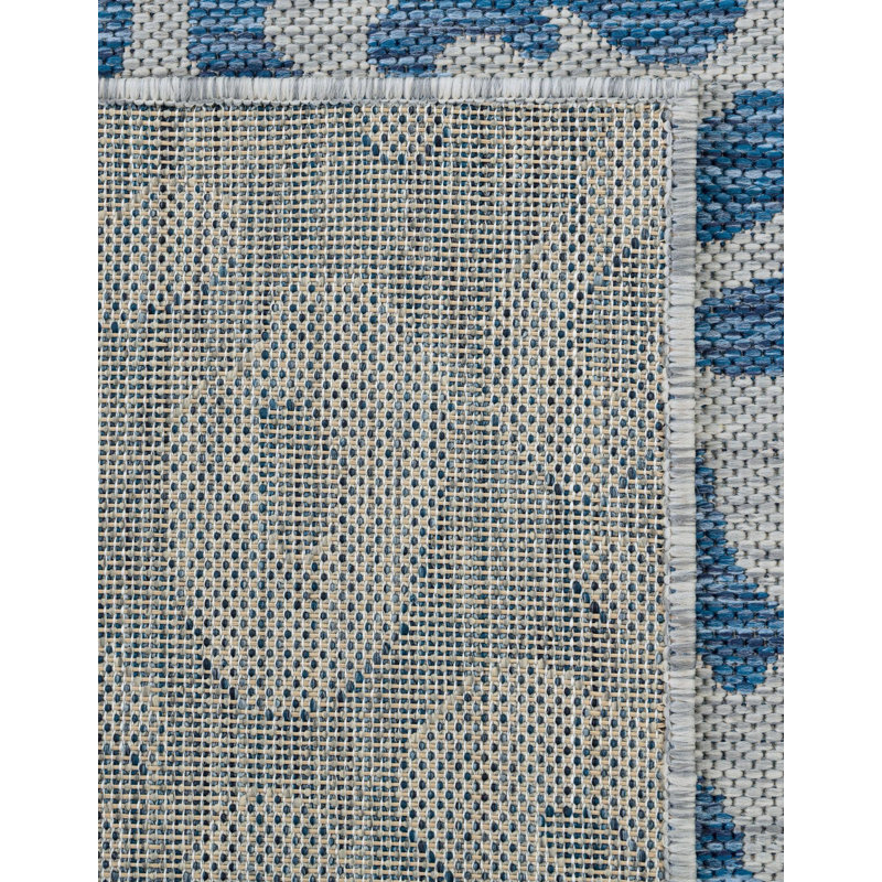 Tapis intérieur / extérieur bleu / gris Munk, Tapis de couloir 2 pi x 5 pi 1 po