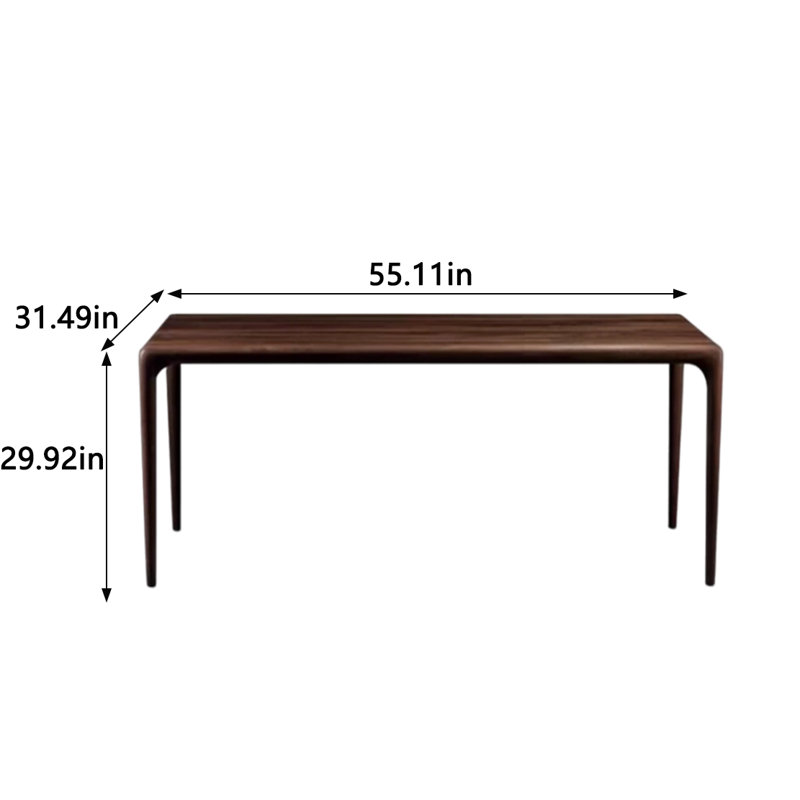 Walnut Solid Wood Dining Table, 31.49" W x 55.11" L