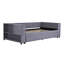 Lit simple tapissier avec rangement et ports de chargement USB pour lit gigogne simple-344746854