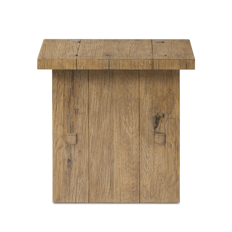 Zeno End Table, Distressed Blonde Oak