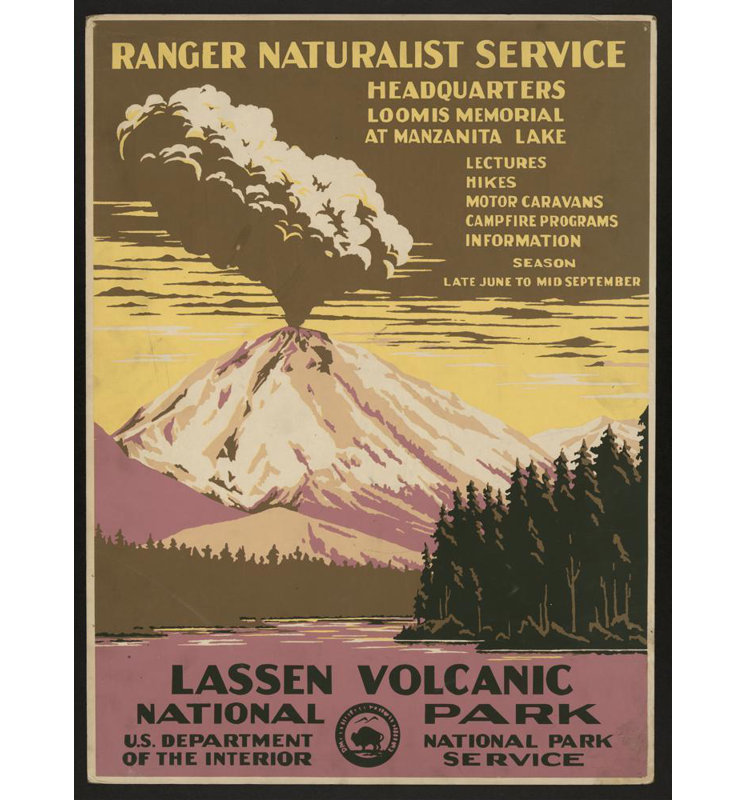 «Lassen Volcanic National Park, Ranger Naturalist Service» par Don Chester Powell - Art mural sur toile tendue avec châssis