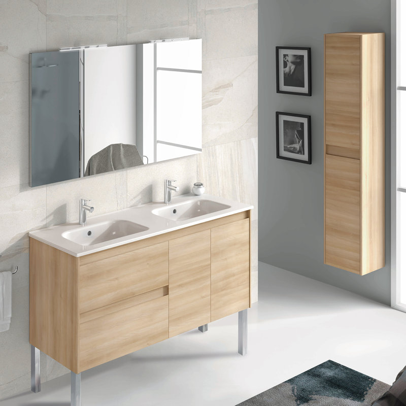 Ambra 47.5'' W Double Vanity, Nordic Oak