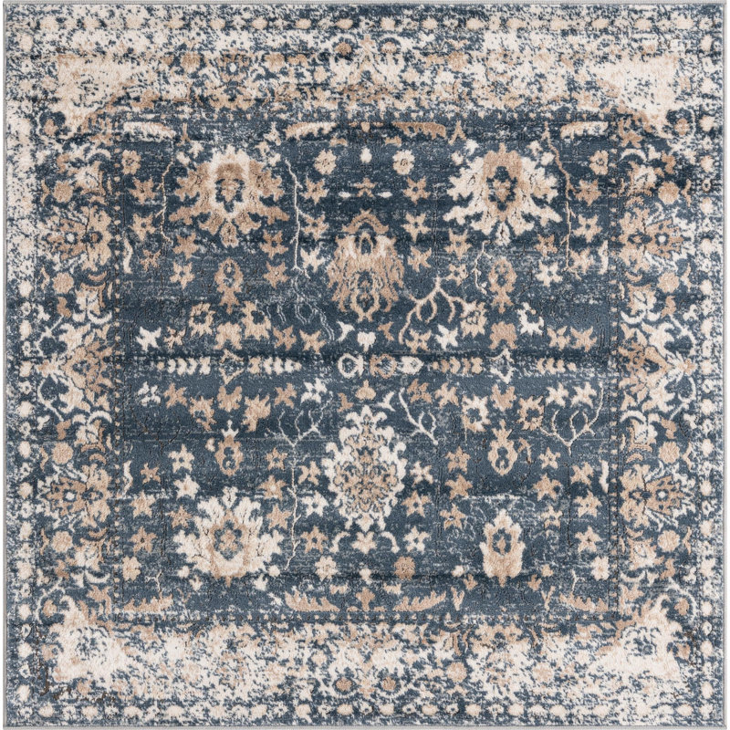 Geddis Oriental Indoor Rug, Square 5'3" x 5'3"