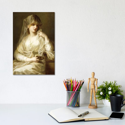Tuccia, The Vestial Virgin, Three Quarter Length, Holding A Lamp by Angelica Kauffmann - Wrapped Canvas Painting