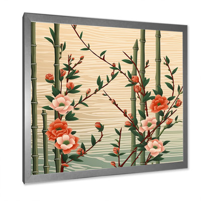 «Bamboo And Plum Blossoms», reproduction d'art sur toile de bambou_106655