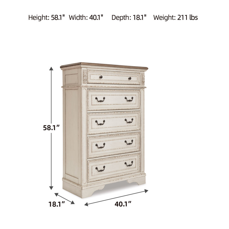 Hayley 40.13'' W 5 - Drawer Dresser