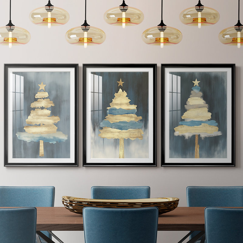 Art des Fêtes de Noël CLxxxix - reproduction sur mesure encadrée de qualité supérieure - 3 pièces, Noir, H 21 po x l 30 po