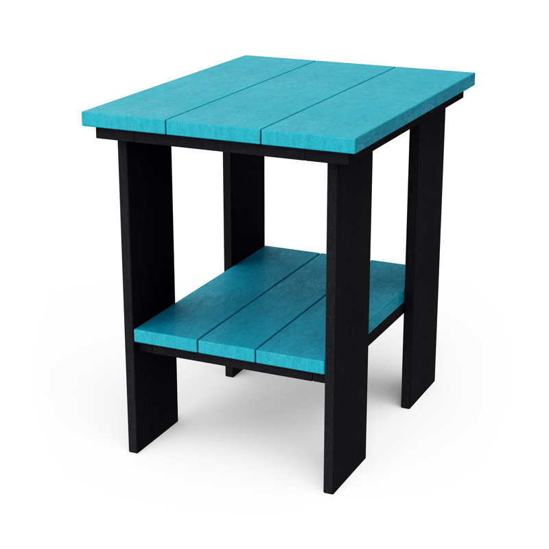 Table d'appoint contemporaine, Bleu Aruba / noir