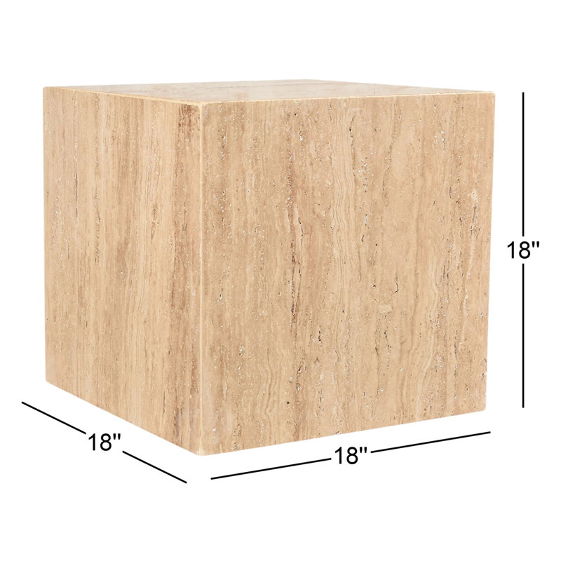 Bolzano Stone End Table, Travertine