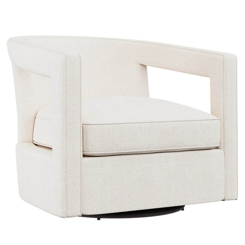 Alana Upholstered Swivel Barrel Chair, Dorado Snow Crypton® Chenille 5558-000