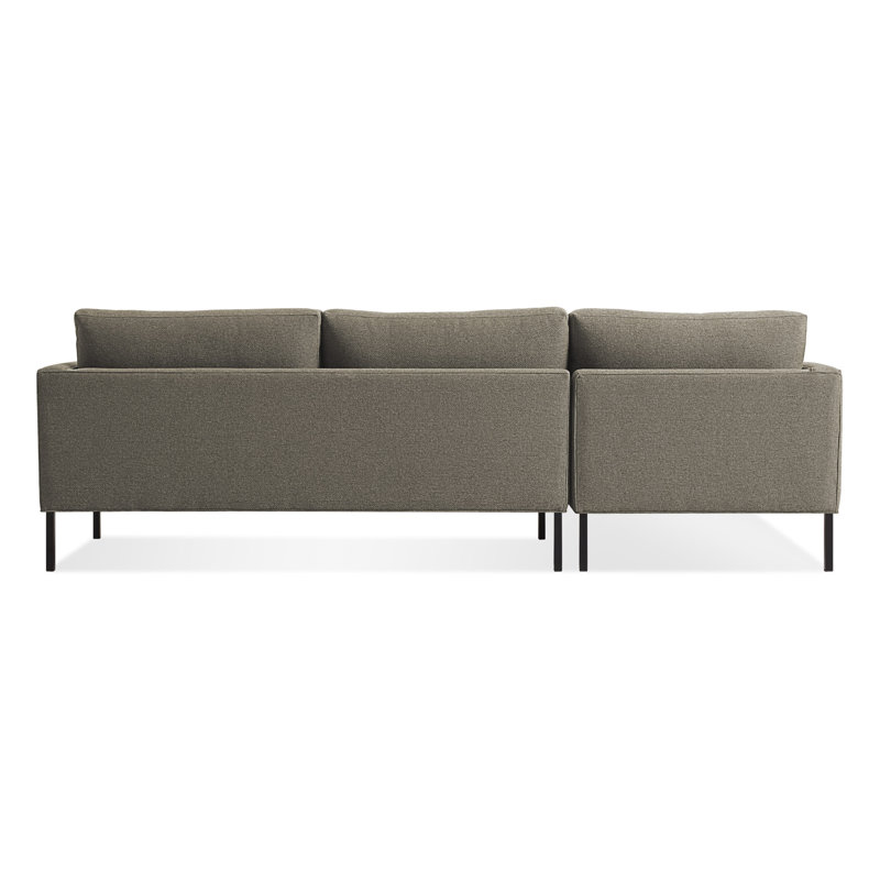Paramount Chaise Sectional, Sanford Ceramic Crossweave, Black, Left Hand Facing