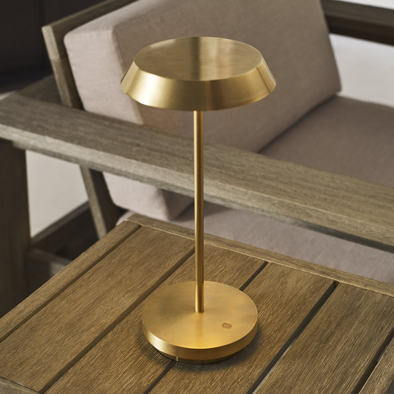Tepa Accent Rechargeable Table Lamp, Natural Brass