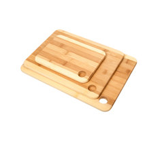 Farberware 15-inch by 21-Inch Bamboo Wood Cutting Board with Red Non-Slip Corners