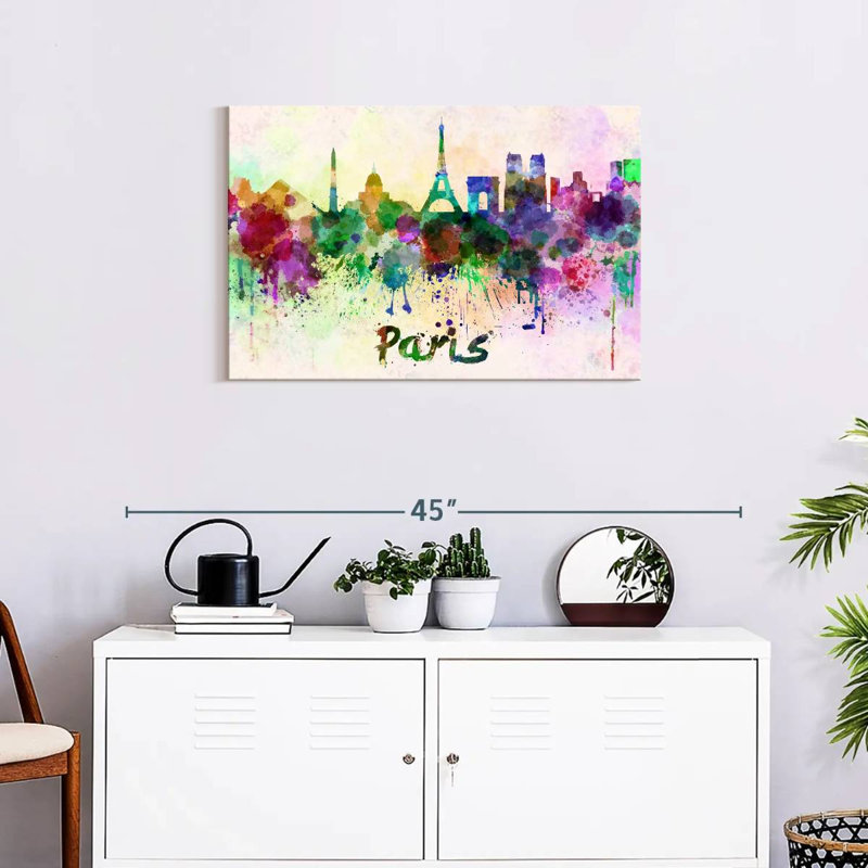 «Paris Skyline Colors» sur impression sur toile, H 30 po x l 20 po x P 1,25 po