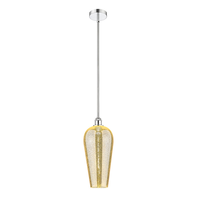 Edison - Chelsea - Mini-luminaire suspendu avec tige 1 lumière, Chrome poli, Mercure