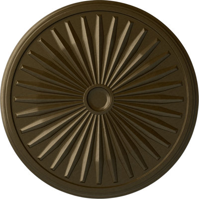 Médaillon de plafond Endurathane Attica, diamètre extérieur 39 1/2 po x P 2 1/2 po (convient aux auvents jusqu'à 3 3/4 po), finition de foyer en pierre peinte à la main