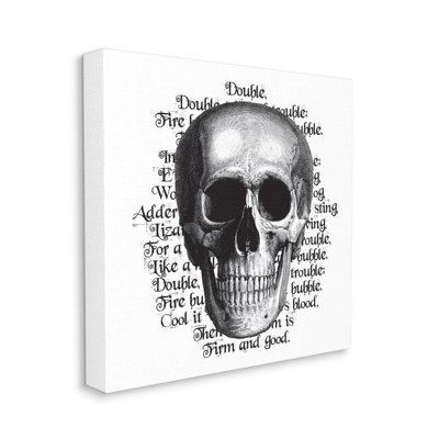 " Spooky Skull Layered Vintage Script Hex Text " by Lettered And Lined