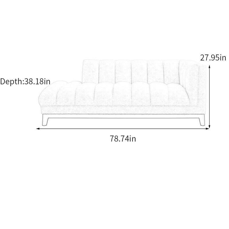 Chaise longue en polaire agneau Sleek Comfy, Orienté à droite