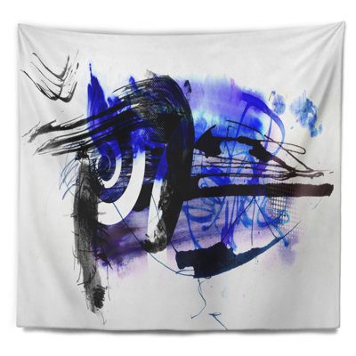 Tapisserie abstraite de tache bleue