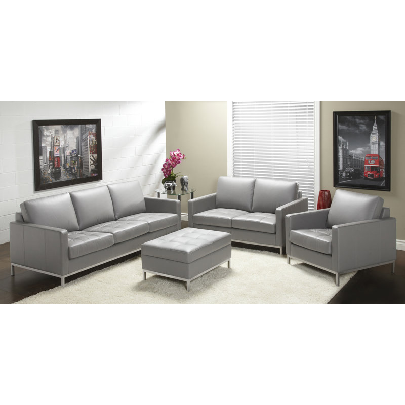 Fauteuil Corniche, Cuir véritable ardoise