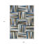 Tapis intérieur / extérieur géométrique lavable 9 pi x 12 pi bleu marine, brun et beige