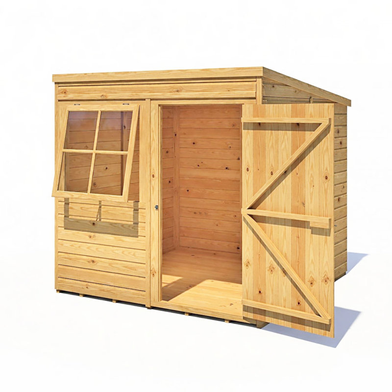 Shire 7 ft x 7 ft Pent Shed, No
